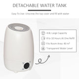 easycomfort umidificatore ultrasuoni da 4.8l per ambienti fino a 40 3 modalita di vaporizzazione 8 12 ore di durata display a led bianco