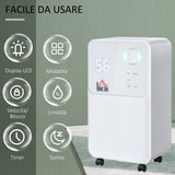easycomfort deumidificatore portatile da 16l 4 modalita e 2 velocita timer 24h 28x20x50.5cm bianco