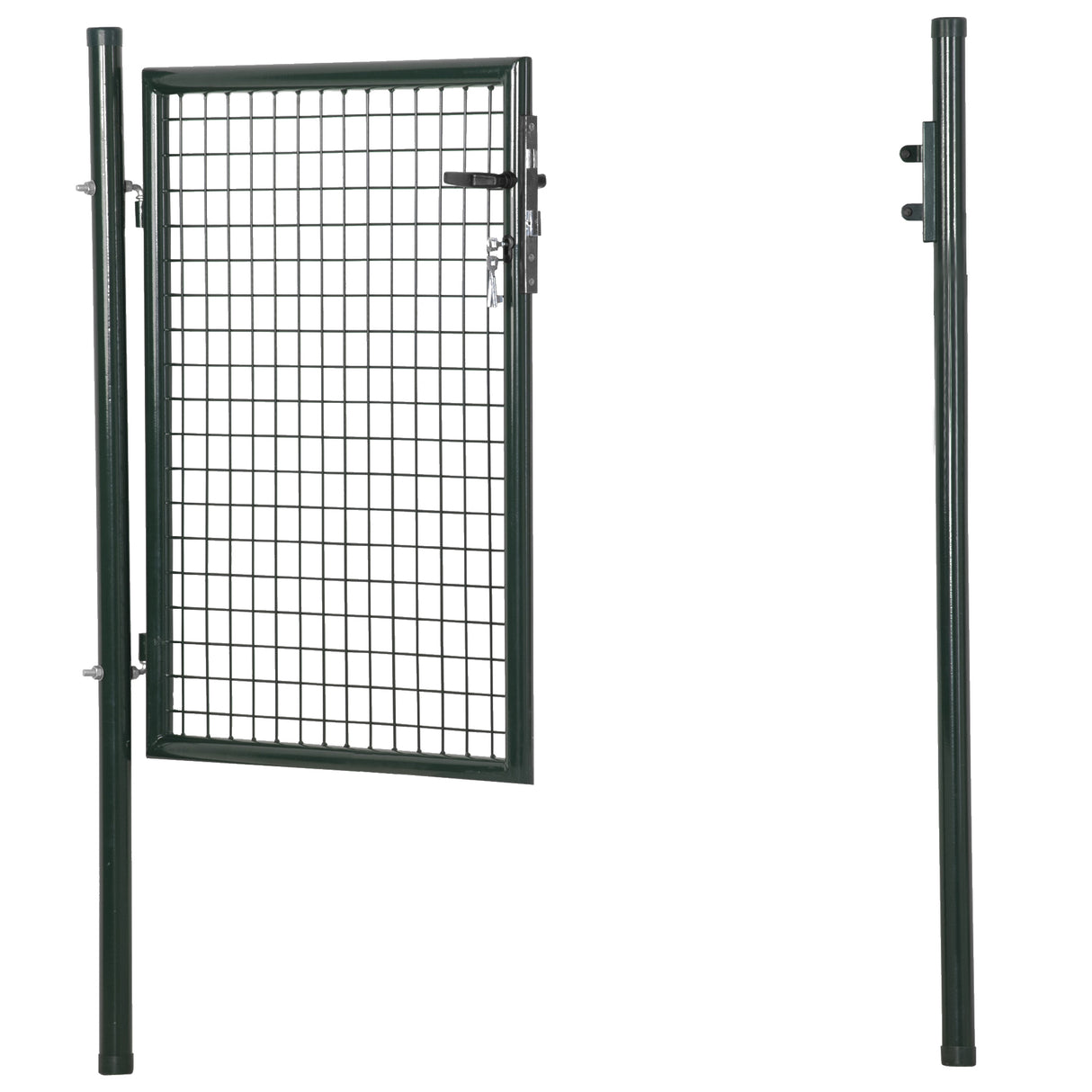 easycomfort easycomfort cancello da giardino in acciaio con serratura e 3 chiavi 97x150cm verde