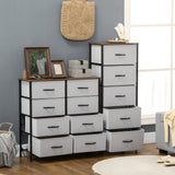 easycomfort easycomfort cassettiera 8 cassetti in tessuto rimovibili in legno e acciaio stile industriale 80x30x81 5cm