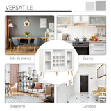 easycomfort easycomfort credenza moderna da cucina con cantinetta vini 12 bottiglie cassetto e armadietti in legno 100x33x80cm bianco