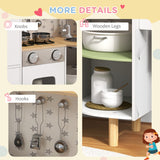 easycomfort easycomfort cucina giocattolo per bambini 3 6 anni con macchina del ghiaccio e utensili 84x34x89 cm bianco e verde