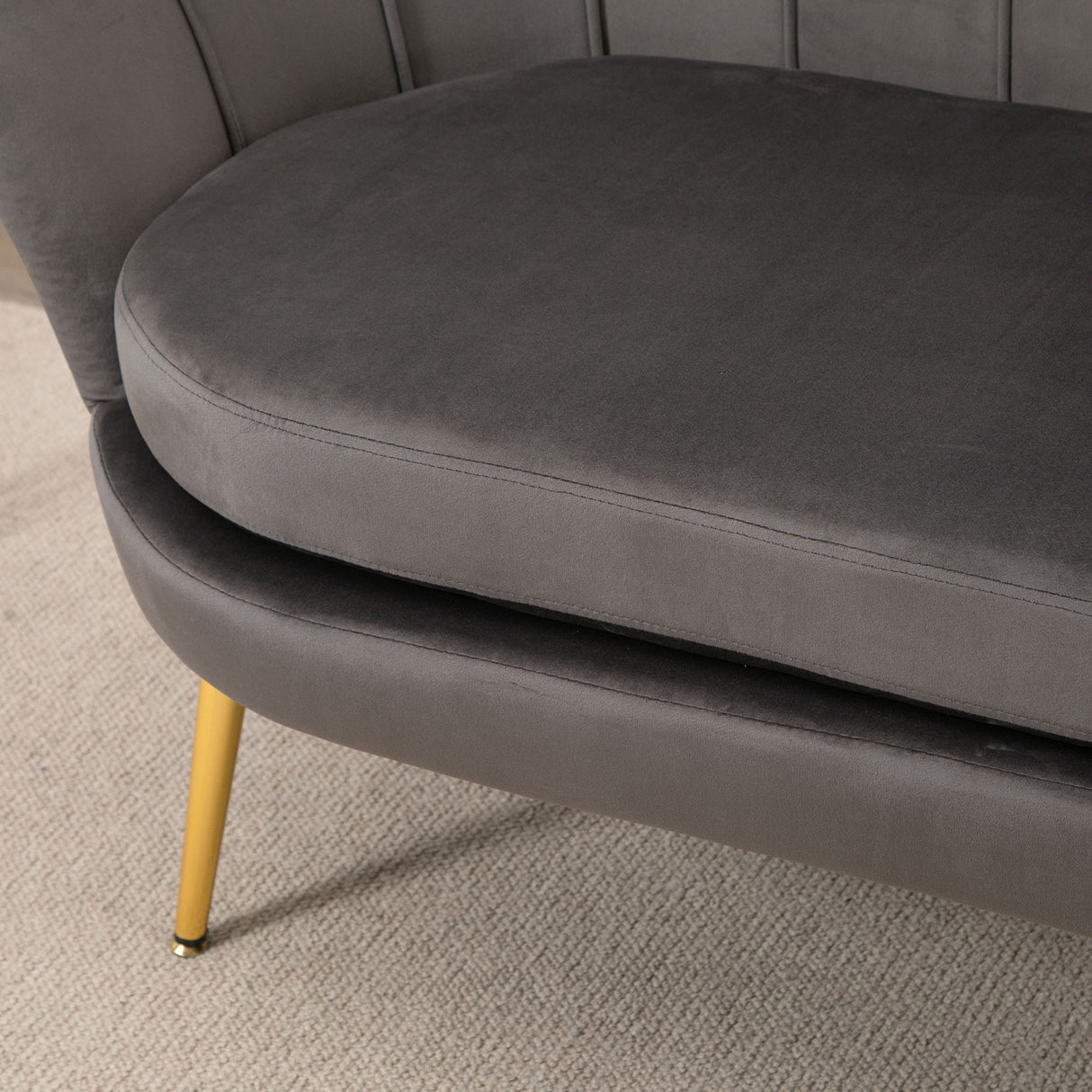 easycomfort easycomfort divanetto 2 posti in tessuto effetto velluto con braccioli divano moderno con seduta imbottita per camera da letto e soggiorno 133x63x75cm grigio ean 8055776913551