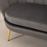 easycomfort easycomfort divanetto 2 posti in tessuto effetto velluto con braccioli divano moderno con seduta imbottita per camera da letto e soggiorno 133x63x75cm grigio ean 8055776913551