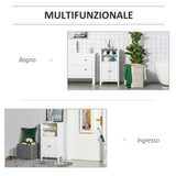 easycomfort easycomfort mobile bagno con mensole regolabili e armadietto 2 ante mobiletto bagno multiuso in legno bianco 50x30x93cm