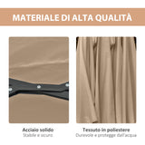 easycomfort easycomfort ombrellone da giardino doppio 4 5m con 48 luci led e manovella cachi