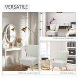 easycomfort easycomfort poltrona imbottita per soggiorno e sala in stile nordico poltroncina da camera in tessuto e gambe in legno bianco