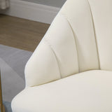 easycomfort easycomfort poltrona in velluto imbottita con schienale a conchiglia e gambe in acciaio per camera e salotto 63x65x84cm crema
