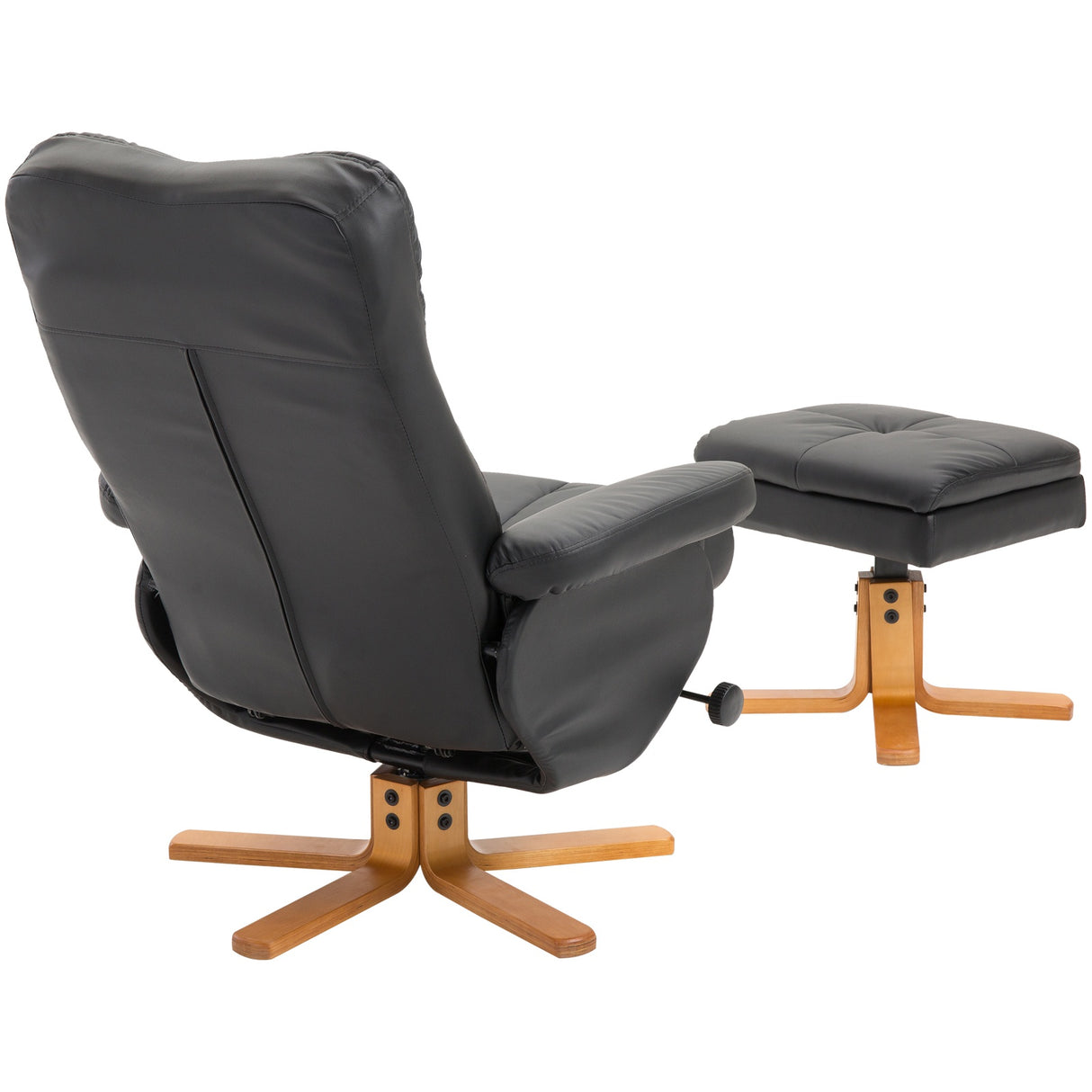 easycomfort easycomfort poltrona sedia relax reclinabile con poggiapiedi in pelle pu nero ean 8054144139883