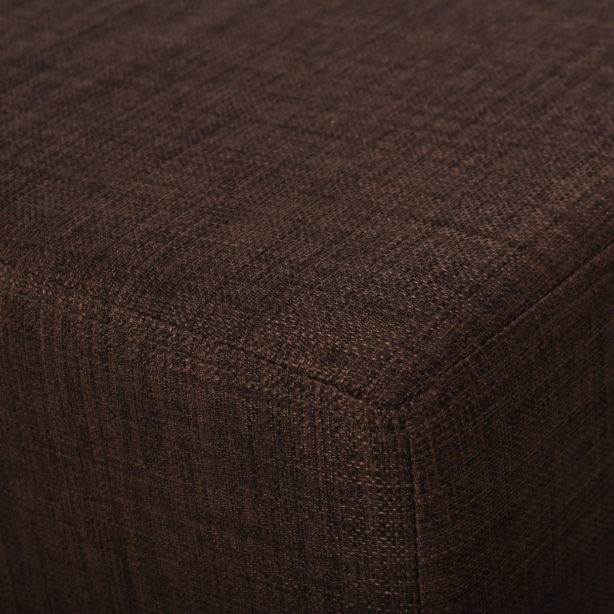 easycomfort easycomfort pouf poggiapiedi in tessuto effetto lino imbottito 40x30x24cm marrone scuro