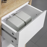 easycomfort easycomfort scaffale bagno salvaspazio in legno mobiletto a colonna con ripiani armadietto e cassetto bianco 32 6x30x171 2cm