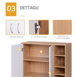 easycomfort easycomfort scarpiera slim da parete mobile multiuso con 2 ante e ripiani regolabili per camera da letto e ingresso in legno 80x32x91cm ean 8054144130194