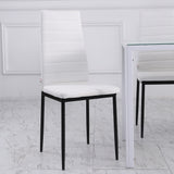 easycomfort easycomfort set 4 sedie imbottite per soggiorno o sala da pranzo sedie da cucina moderne in metallo e tessuto bianco