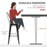 easycomfort easycomfort set 4 sgabelli da bar impilabile sedie alti da cucina in metallo con schienale rimovibile design industriale con poggiapiedi 44x49x116cm nero ean 8055776913988