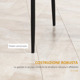easycomfort easycomfort set di 4 sedie da pranzo con schienale alto in finta pelle e acciaio 41x50x97cm nero