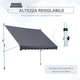 easycomfort easycomfort tenda da sole 3x1 5 m a bracci con manovella struttura telescopica in metallo e parasole in poliestere