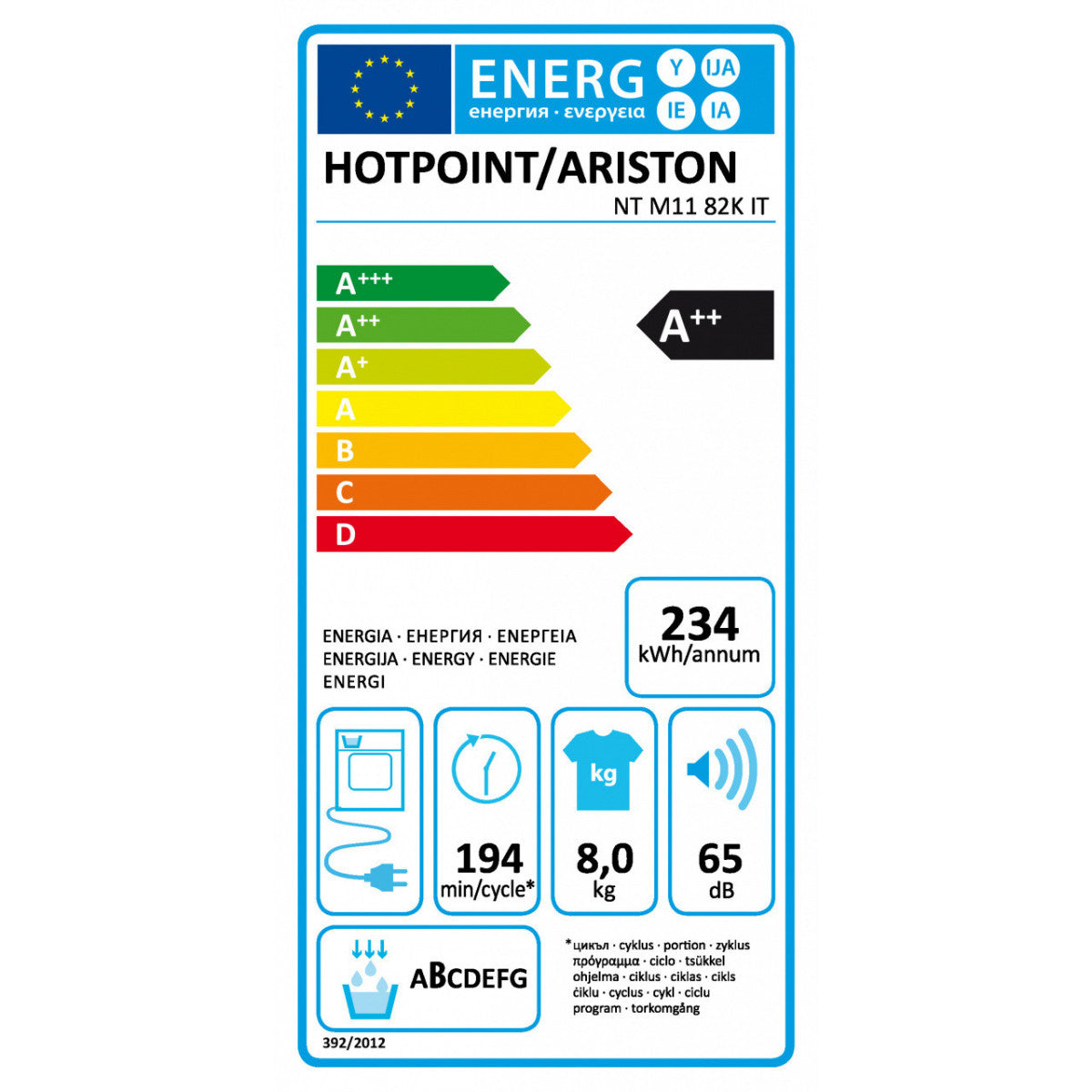 asciugatrice a pompa di calore hotpoint ariston 8 kg ntm1182kit lxpxa 59 5x65 5x85 motore asincrono psc filtro easy cleaning nt m11 82k it classe a__
