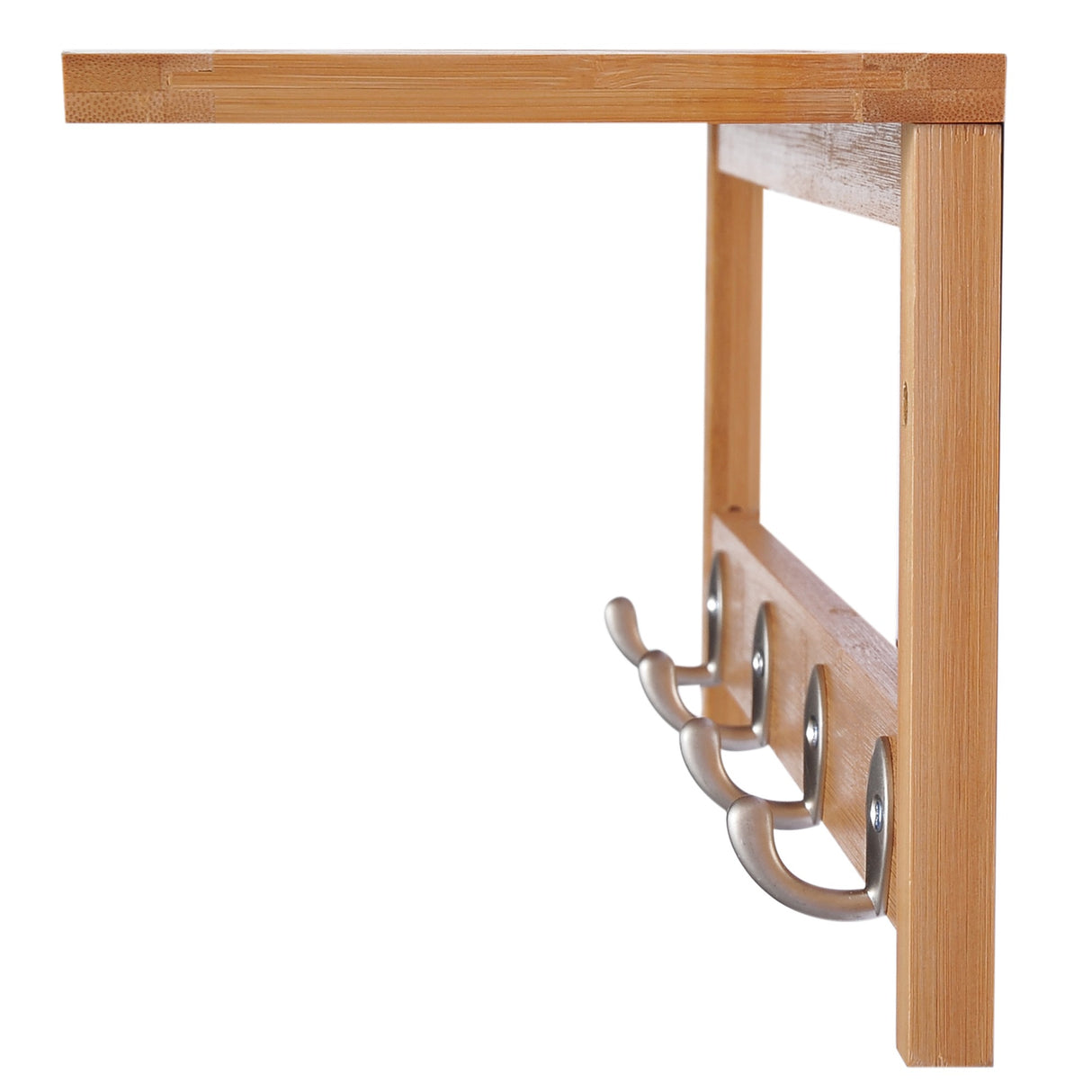 easycomfort easycomfort appendiabiti con mensola attaccapanni a parete con ripiano bambu 50 16 17 5cm ean 8054111840262