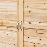 easycomfort easycomfort armadietto da esterno a 2 ripiani in legno di abete con design rialzato e 2 ante 83x40x92 cm