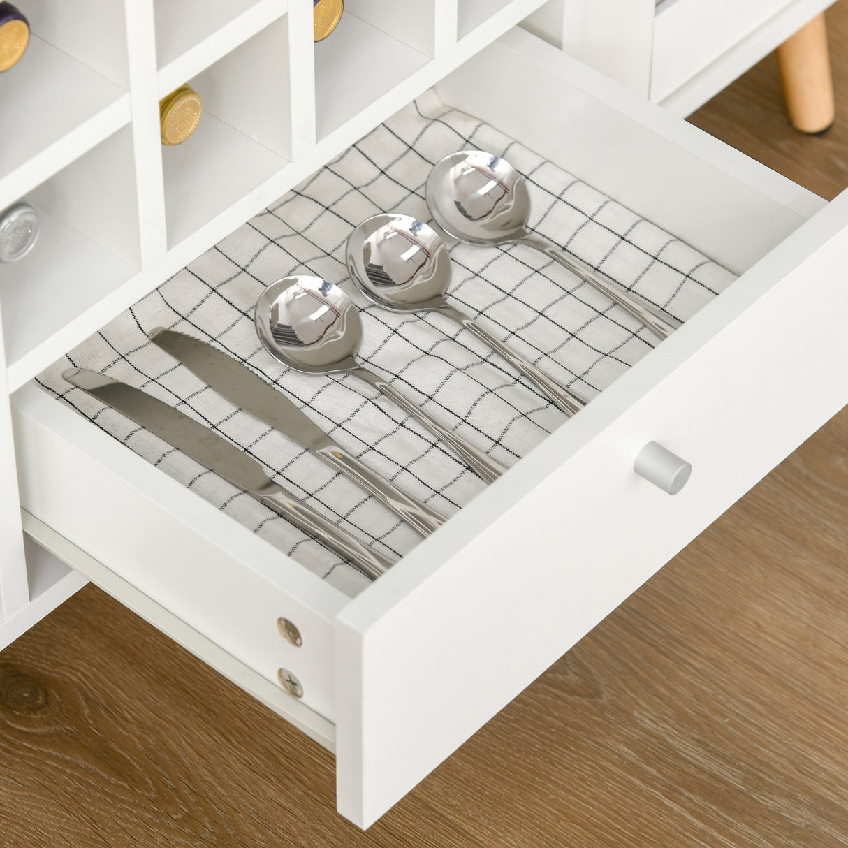 easycomfort easycomfort credenza moderna da cucina con cantinetta vini 12 bottiglie cassetto e armadietti in legno 100x33x80cm bianco