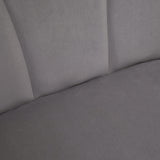 easycomfort easycomfort divano 2 posti in velluto con gambe in metallo e schienale a conchiglia 132x66x80cm grigio