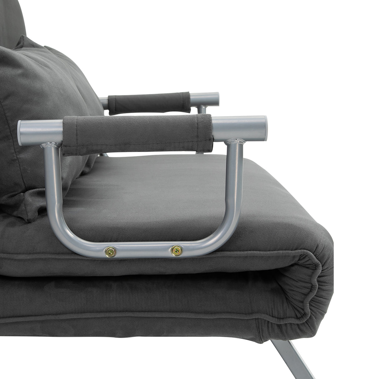 easycomfort easycomfort divano letto 2 posti in similpelle e acciaio con seduta regolabile in 5 posizioni 105x80x78 cm grigio