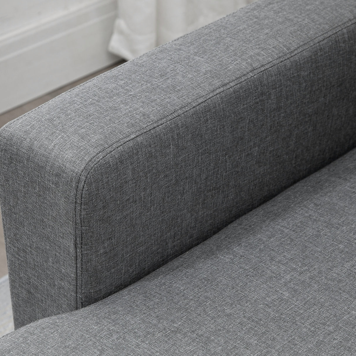 easycomfort easycomfort divano letto 3 posti e penisola con contenitore rivestimento tessuto effetto lino 211 5x146x85cm
