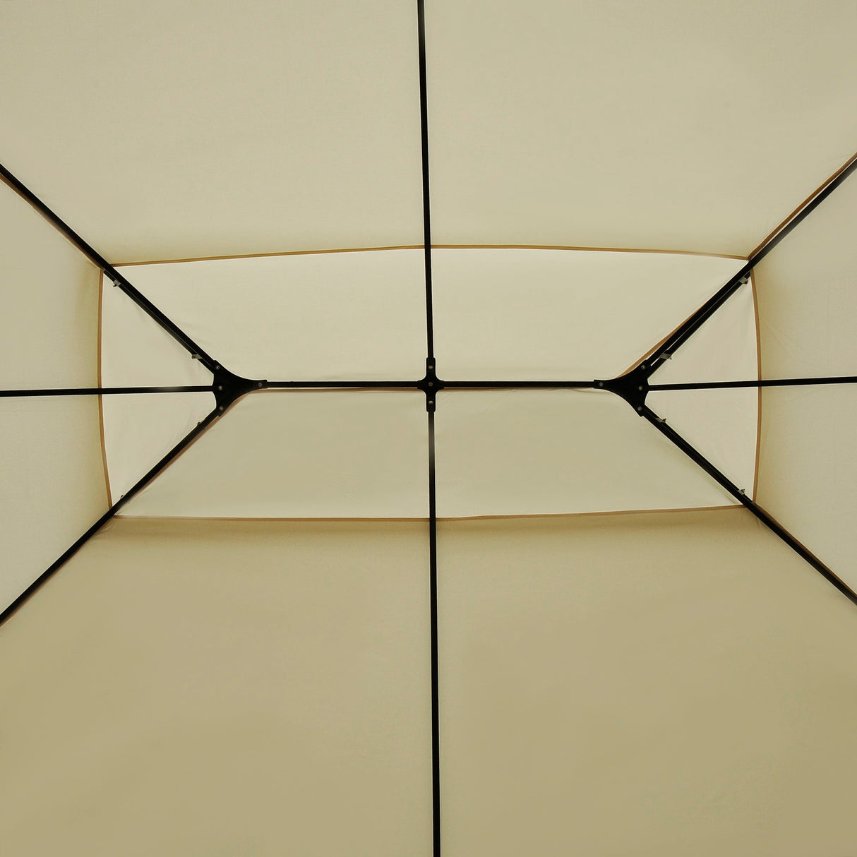 easycomfort easycomfort gazebo da giardino 3x4 m con tende e tetto a 2 livelli bianco crema