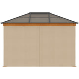 easycomfort easycomfort gazebo da giardino in acciaio alluminio e poliestere con tetto in policarbonato e zanzariere 2 94x3 60x2 67 m