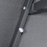 easycomfort easycomfort ombrellone doppio con base a crocee luci solari 295x150x219cm grigio