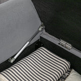 easycomfort easycomfort panca fondo letto in tessuto vellutato con spazio portaoggetti e braccioli 126x48 5x57 cm grigio
