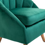 easycomfort easycomfort poltrona da camera da letto e salotto in velluto verde con imbottitura spessa e solida struttura in legno 67x65x77cm ean 8055776910642
