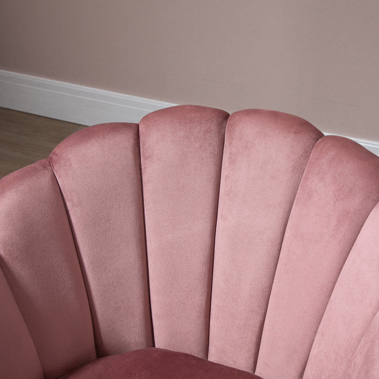 easycomfort easycomfort poltrona imbottita con schienale a conchiglia e gambe in legno poltrona in velluto per salotto e camera 66x66x78 5cm rosa