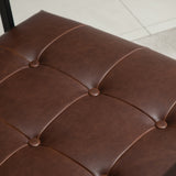 easycomfort easycomfort poltrona imbottita stile industriale trapuntata a bottoni arredamento moderno poltroncina da ingresso in metallo e pu 75x81x78cm marrone
