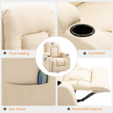 easycomfort easycomfort poltrona massaggiante a 8 punti reclinabile con portabicchieri e telecomando 85x94x104 cm beige