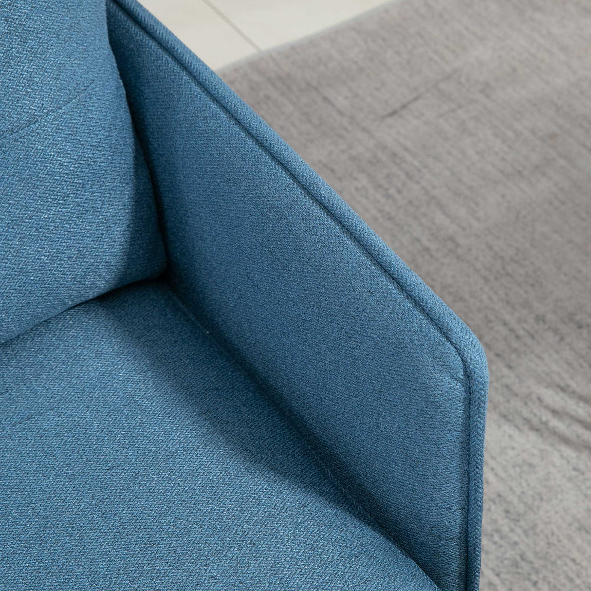 easycomfort easycomfort poltrona moderna da soggiorno e camera da letto con seduta imbottita e tessuto effetto lino 76x68x80 cm blu