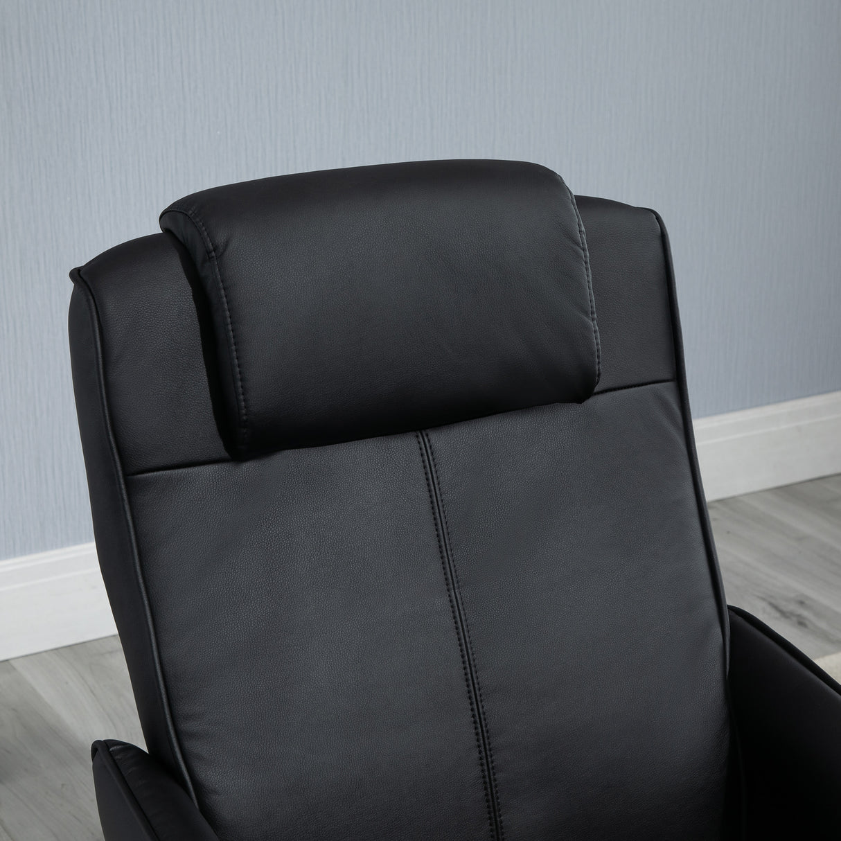 easycomfort easycomfort poltrona relax reclinabile con pouf poggiapiedi abbinato e rivestimento in finta pelle nero