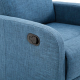 easycomfort easycomfort poltrona relax reclinabile manuale con poggiapiedi portata 125kg tessuto di lino 67 83 107cm blu ean 8055776912165