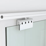 easycomfort easycomfort porta scorrevole in vetro trasparente con binario e maniglia in alluminio per bagno cucina studio 210x75x0 8cm ean 8054144133218