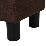 easycomfort easycomfort pouf poggiapiedi in tessuto effetto lino imbottito 40x30x24cm marrone scuro