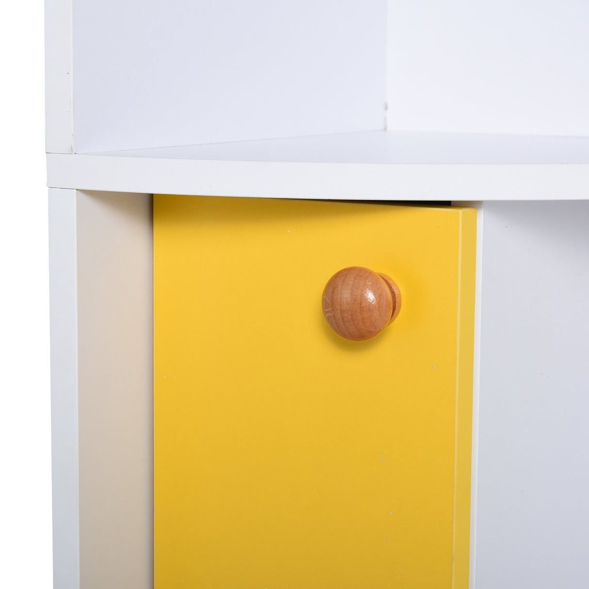 easycomfort easycomfort scaffale angolare da parete in legno bianco mobile libreria con 5 ripiani e armadietto giallo design moderno 29 8x29 9x147cm ean 8054144132952
