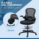 easycomfort easycomfort sedia da ufficio ergonomica in tessuto traspirante con altezza regolabile e braccioli ribaltabili 59x65x110 130 cm