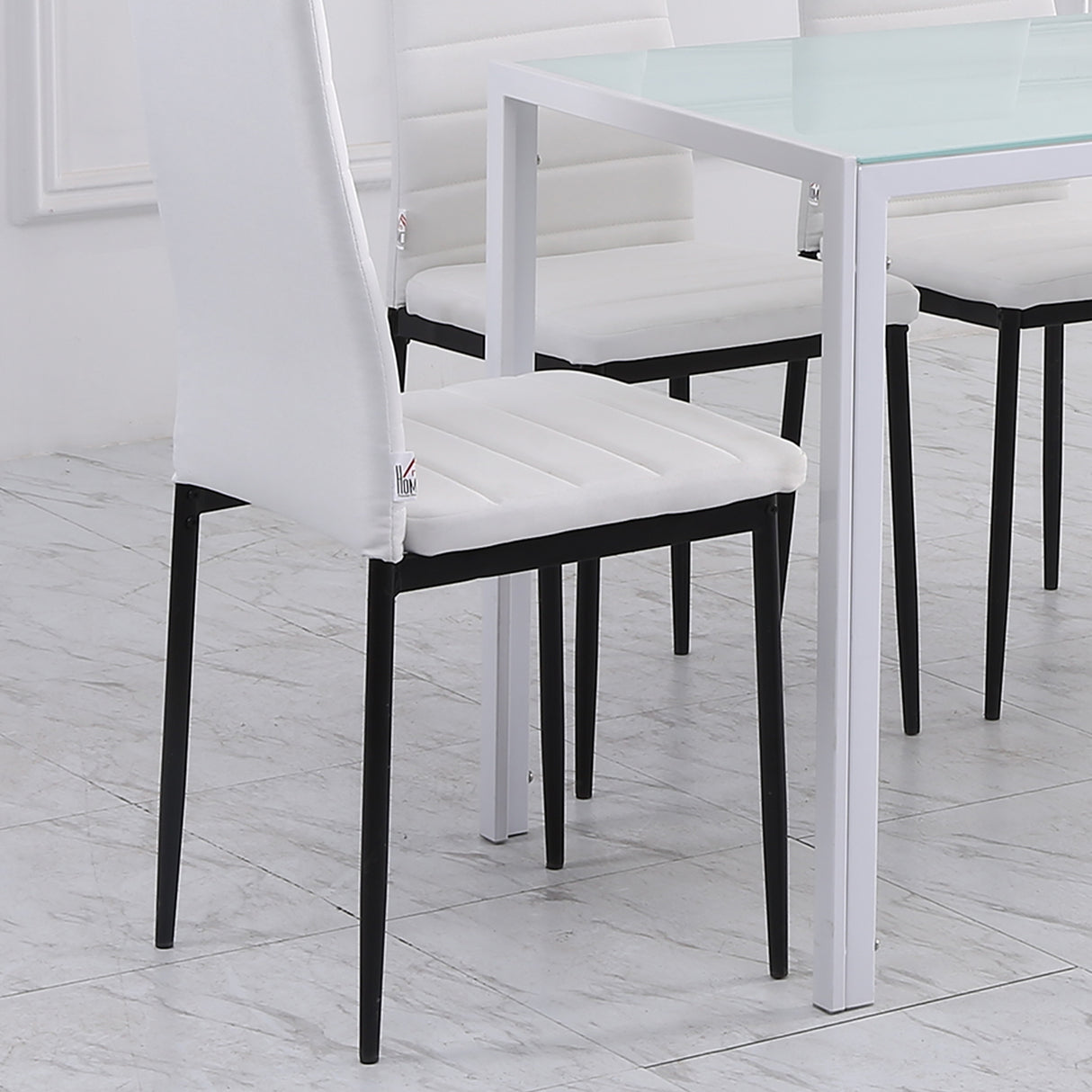 easycomfort easycomfort set 4 sedie imbottite per soggiorno o sala da pranzo sedie da cucina moderne in metallo e tessuto bianco