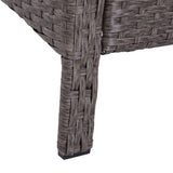 easycomfort easycomfort set mobili da giardino 2 poltrone 2 poggiapiedi 1 tavolino in vetro temperato rattan grigio