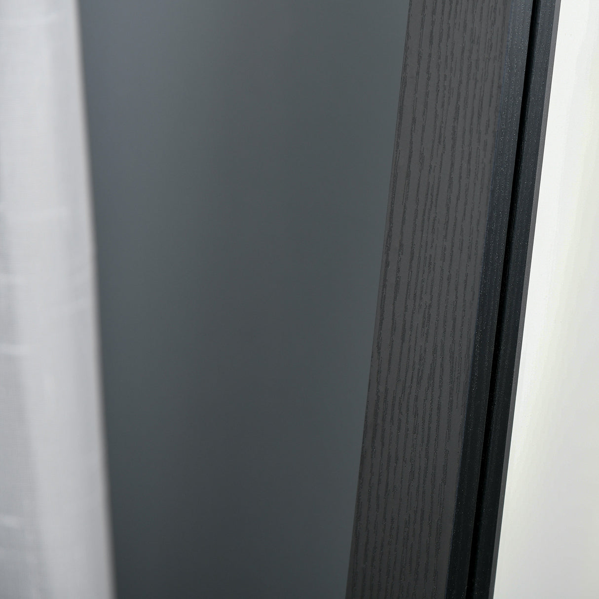 easycomfort easycomfort specchio da terra e parete con supporto richiudibile e cornice in mdf 37x48x152cm nero
