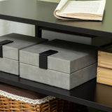 easycomfort easycomfort tavolino da caffe asimmetrico in legno con ripiani e piedini regolabili 60x60x45cm nero