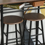easycomfort easycomfort tavolo alto con 2 sgabelli per cucina soggiorno bar struttura in acciaio con poggiapiedi e mensola ean 8054144130316