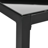 easycomfort easycomfort tavolo da giardino rettangolare per 8 persone in alluminio e vetro 180x80x72cm nero