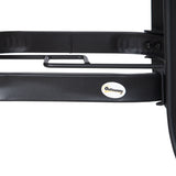 easycomfort easycomfort tavolo da giardino rotondo con foro per ombrellone in acciaio e vetro 106 5x71cm nero