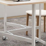 easycomfort easycomfort tavolo pieghevole moderno a 2 ribalte con rotelle in mdf e acciaio 120x80x73cm marrone
